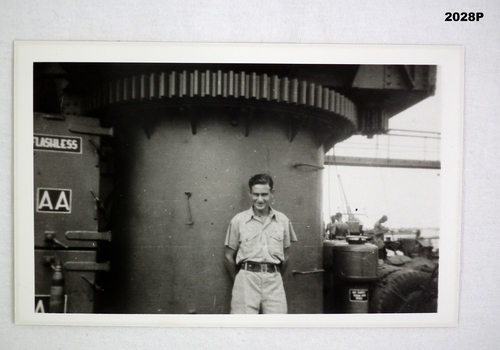 B & W photo of a sailor on HMAS Australia.