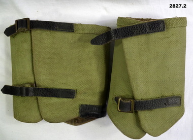 Green coloured webbing uniform gaiters.