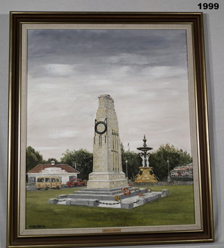 painting framed of the Bendigo Cenotaph.