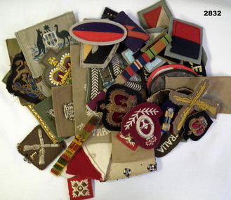 Badges, colour patches, shoulder patches collection.