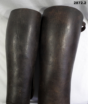 Pair of brown colour leather leggings.