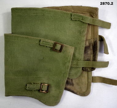 Pair of green coloured webbing Gaiters.