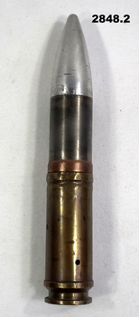 30 mm projectile and brass casing 