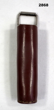 Circular leather flag holding equipment.