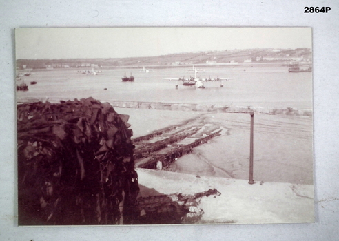 Photograph showing a Sunderland moored.