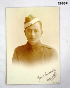 Sepia tone portrait of a soldier from WW1