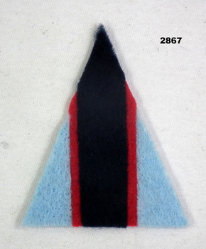 Triangular shaped colour patch WW1.