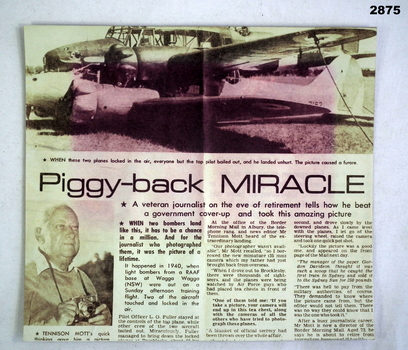 Newspaper cutting re two Avro Ansons crashed.
