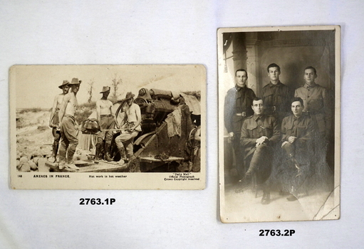 series of nine post card photos in a collection WW1.