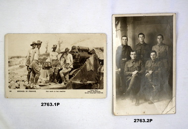 series of nine post card photos in a collection WW1.