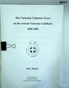 Manuscript, Volunteers on the Gold Fields.