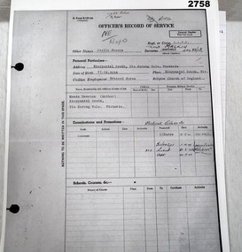 Service records relating to WW2 soldier.