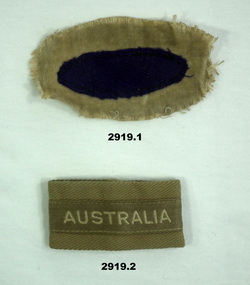 Two cloth uniform badges