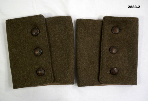 Pair of khaki cloth Gaiters.