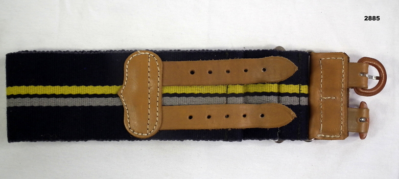 Webbing and leather ceremonial uniform belt.