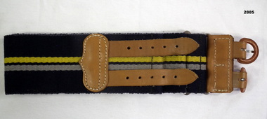 Webbing and leather ceremonial uniform belt.