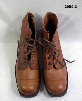 Pair of brown leather boots.