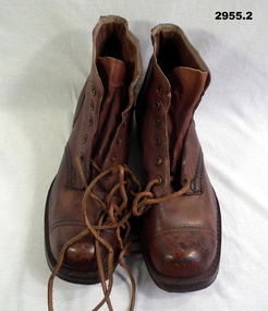 Pair of brown leather boots.