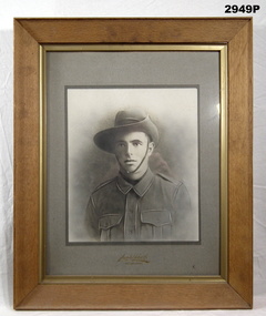 Portrait photo framed of a soldier KIA WW1