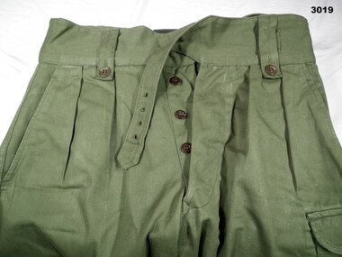 Pair of green Army issue trousers.
