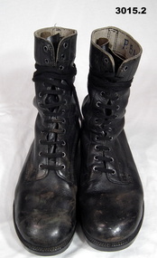Black high sided military boots
