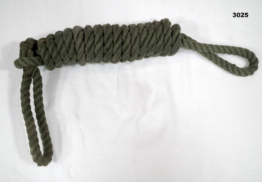 Section of green rope called Toggle rope.
