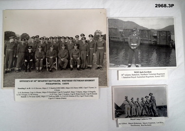 Three photographs relating to the 38th BN 1950’s.