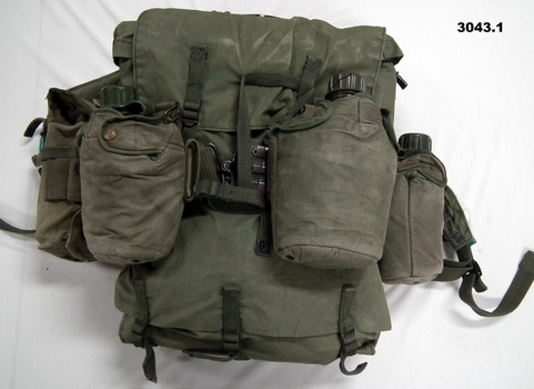 Back pack with kit added o show Vietnam era.