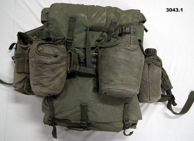 Back pack with kit added o show Vietnam era.