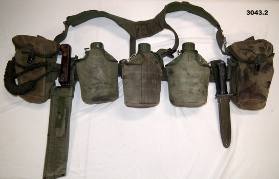 Basic webbing kit on waist belt to show Vietnam era.