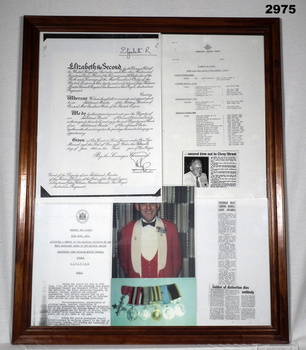 Collage of memorabilia and photos.