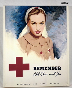 Colour poster relating jointing the Red Cross.