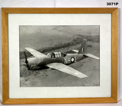 B & W photo of a RAAF two seater plane.