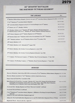 Document 38th BN lineage and honours.