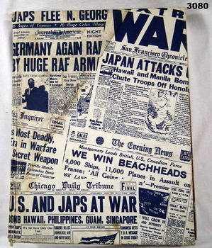 Book covering head lines during WW2
