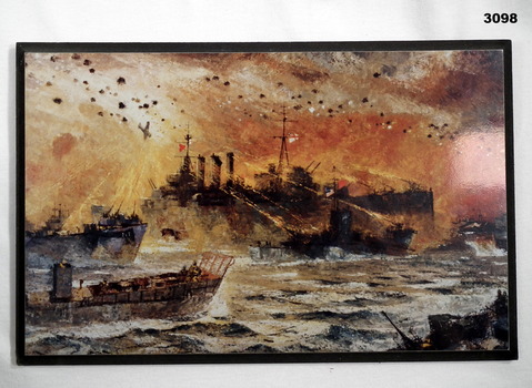 Colour print re a Naval battle WW2