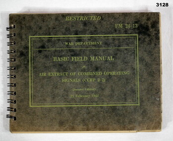 BOOK, War Department USA, Basic Field Manual - Air Extract of Combined Operating Signals (CCBP2-2), 21.2.1944