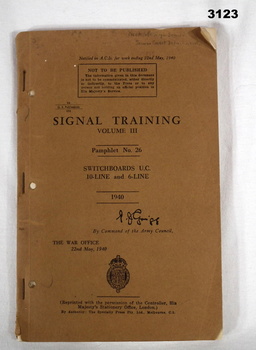 Signal training pamphlet 1940.