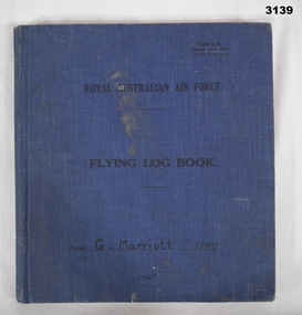 Blue covered RAAF Log Book.