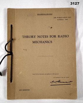 Book, Theory  Radio notes for mechanics.