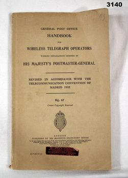 British Wireless & telegraph operators book.