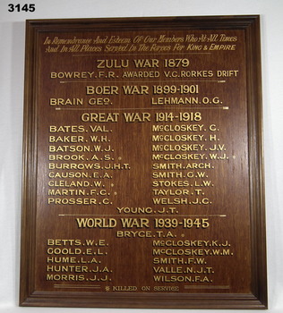 HONOR board relating to four Wars.