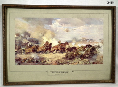 Colour print of Australian Artlllery Ypres. 