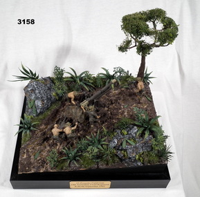 Diorama of guns in action Kokoda 1942.