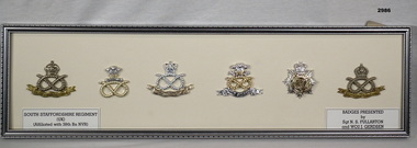 Badges of the South Staffordshire Regt UK.