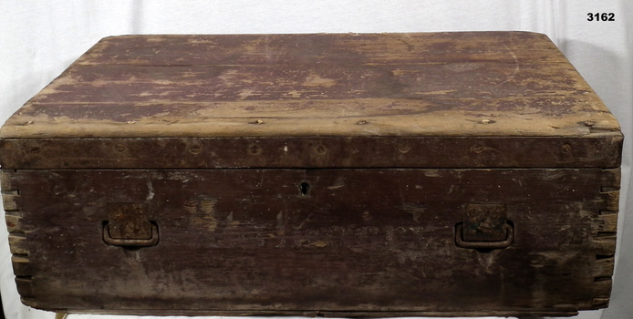 Timber wooden Officers trunk WW1.