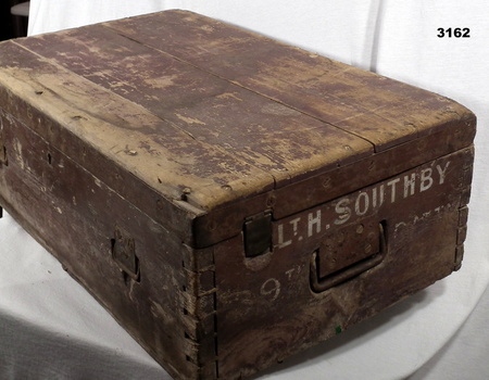 Timber wooden Officers trunk WW1.