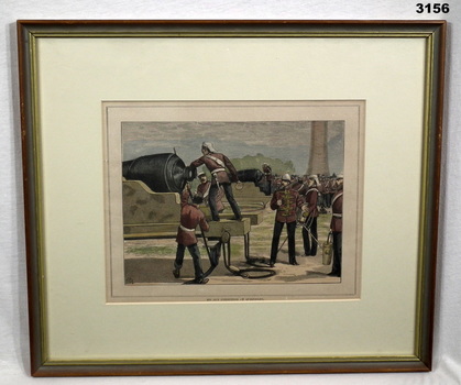 Colour print of guns at Queenscliff.
