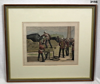 Colour print of guns at Queenscliff.