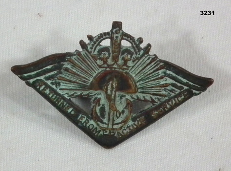 Returned from Active Service badge WW2